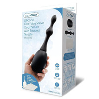 Aquaclean Silicone 1 Way Valve Douche Set With Beaded Nozzle 150ml Capacity With Free Travel Douche Included