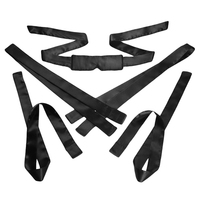 Bordeaux 5 Piece Black Satin Bondage Set