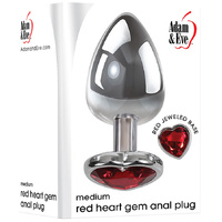 Medium Red Heart Gem Butt Plug