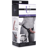 Seducer 7" Silicone Dildo W Harness Flesh