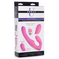 Strap U 15X U-Pulse Pulse & Vibe Strapless Strap-on w/ Remote - Pink