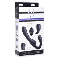Strap U 10X Mighty Rider Vibrating Strapless Strap-on - Black