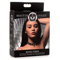 Bling Vixen Leather Choker W/  Rhinestones Bling Vixen Leather Choker W/  Rhinestones