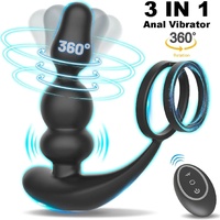 360° Rotating Prostate Massager With Dual Cock Rings