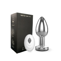 Wireless Vibrating Metal Butt Plug With Remote