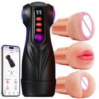Male Masturbator 3 Sleeves Pocket Pussy Penis Pump with 9 Sucking
