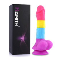 Hismith 8.2in Rainbow Silicone Dildo