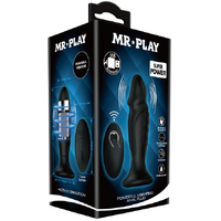 MR PLAY Powerful Vibrating Anal Plug Black 12.4 cm USB Rechargeable Vibrating Anal Plug with Remote