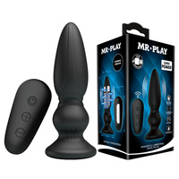 MR PLAY Powerful Vibrating Anal Plug Black 12.5 cm USB Rechargeable Vibrating Anal Plug with Remote