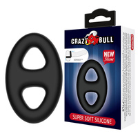 CRAZY BULL Oval Cock & Ball Ring Black Cock & Ball Ring