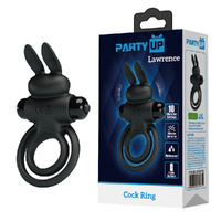 Party Up LAWRENCE Vibrating Cock Ring Black Vibrating Cock & Balls Ring
