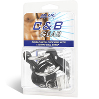 Double Metal Cock Ring With Locking Ball Strap