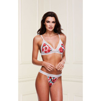 Floral/Lace Bra Set/Open Back Panty M/L