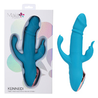 Maia KENNEDI Blue 23.5 cm USB Rechargeable Triple Stimulating Vibrator