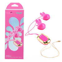 Maia MOLLI - Pink Pink USB Rechargeable Vibrating Nipple Clamps & Necklace