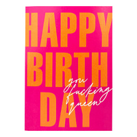 Happy Birthday You Fucking Queen Card 5Pkt Happy Birthday You Fucking Queen Card 5Pkt