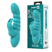 Party Up BRYNLYN - Teal Teal 18.2 cm USB Rechargeable Rabbit Vibrator