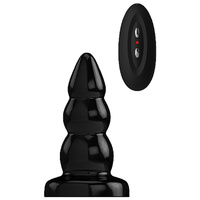 Bottomline 5" Buttplug Rubber Black Vibrating Model 6