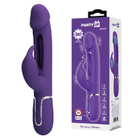 Party Up DAVID Swinging Vibe - Purple Purple 23.2 cm USB Rechargeable Rabbit Vibrator with Flicking Arm