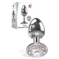 Gem Anal Plug Medium Metallic 8.2cm Medium Butt Plug With  Gem Base