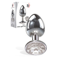Gem Anal Plug Large Metallic 9.5cm Large Butt Plug With  Gem Base