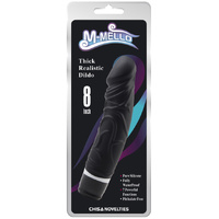 8" Thick Realistic Dildo Black