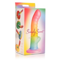 Simply Sweet 6.5" Ribbed Rainbow Dildo