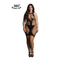 High Neck Net Contrast Mini Dress OSX