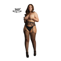 Fishnet and lace garterbelt stockings OSX