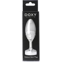 Ribbed Metal Butt Plug