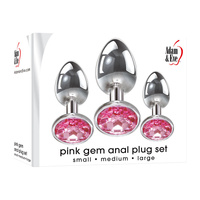 Gem Anal Plug Set Metallic Butt Plugs With Gems Set Of 3 Sizes