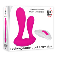 Rechargeable Dual Entry Vibe  Usb Rechargeable Vibrator With Remote Control