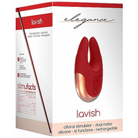 Elegance Dual Motor Clitoral Stimulator Lavish Red