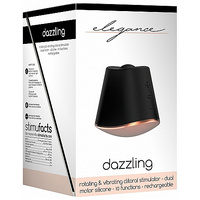 Elegance Rotating and Vibrating Clitoral Stimulator Dazzling Black