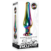 Medium Rainbow Metal Butt Plug