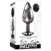 3.5" Large Black Gem Butt Plug