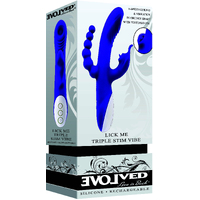 Evolved Lick Me Purple 24.8 cm USB Rechargeable Triple Stim Vibrator