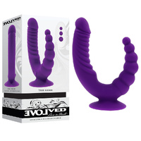 Evolved THE RIDER Purple USB Rechargeable Double Ended Vibrator with Wireless Remote