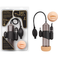 Lust Pumper 8" Vibrating Pump W/ Gauge (Mouth) (Black)