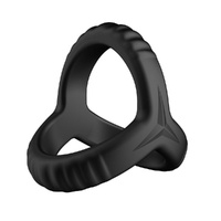 F-59: Tri Cock & Ball Ring - Black