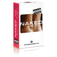 52Mm Naked Ribbed Condoms X12