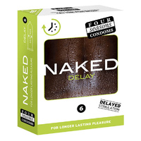 54Mm Naked Delay Condoms X6