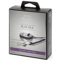 Play Nice Satin And Lace Collar And Nipple Clamps