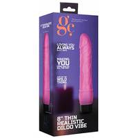 8" Thin Realistic Vibrating Cock