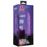 8" Thin Realistic Vibrating Cock