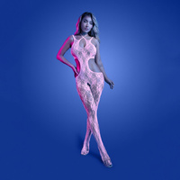 GLOW Equilibrium Bodystocking - OS Glow In Dark Pink - One Size
