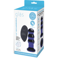 3.5" Rechargeable Remote Controlled Vibrating Beaded Butt Plug