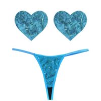 Mahi Mahi  Sequin G String/Heart Pastie Set OS