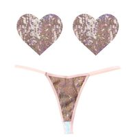 Bubbly Feels  Sequin Pantie/Heart Pastie Set OS