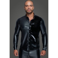 Powerwetlook Pvc Long Sleeved Shirt W Button Placket M